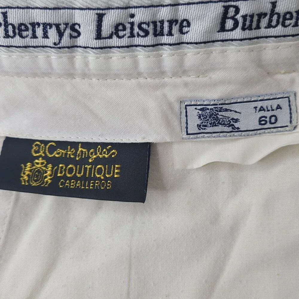 VTG Burberrys Leisure Men's Beige Pleated Chino Pants Talla 60 US Size 44x27 - Picture 11 of 11